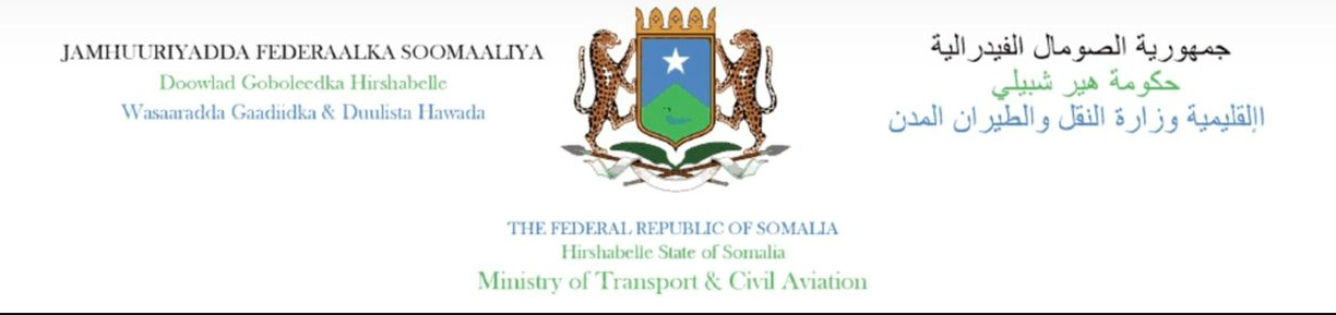 Ministry of Transport and Civil Aviation, Hirshabelle State of Somalia